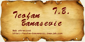 Teofan Banašević vizit kartica